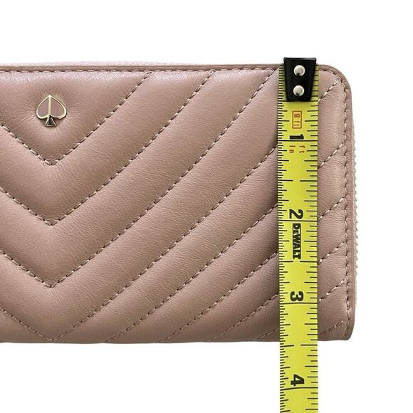 Kate Spade Amelia Slim Continental Lamb Leather Wallet in Pale Pink Zip Around - Picture 10 of 10
